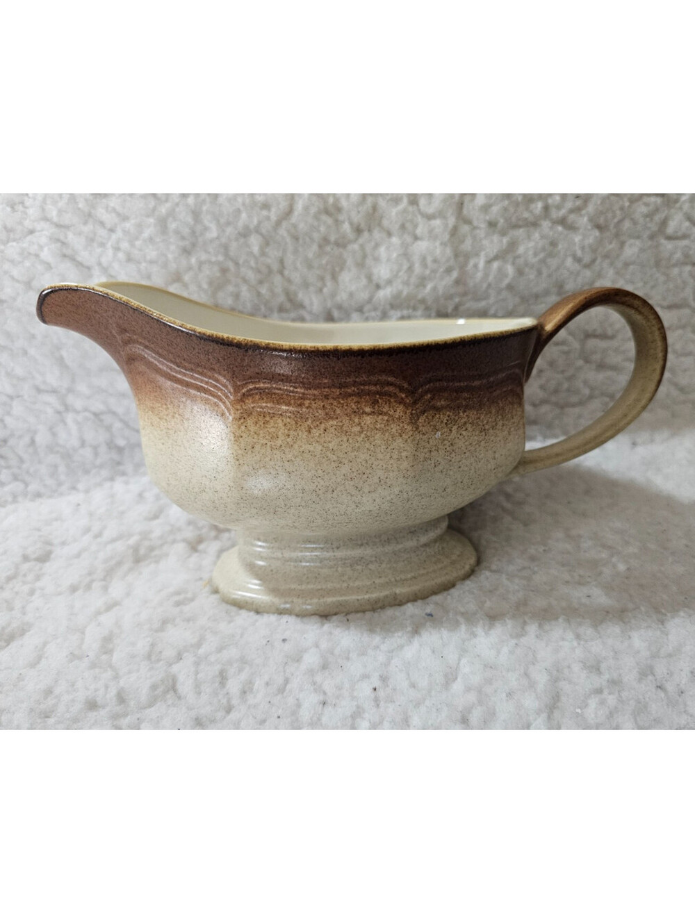 Vintage Mikasa Whole Wheat E8000 Gravy Boat Stoneware Japan Brown 3.5X8 Decor